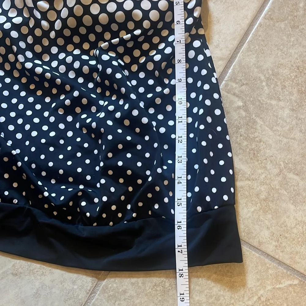 Black and White Polka Dot Tankini Set Maxine of Hollywood Plus Size - Picture 15 of 15
